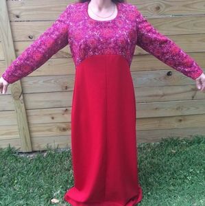 Vintage 70's Gown with Quilted Top